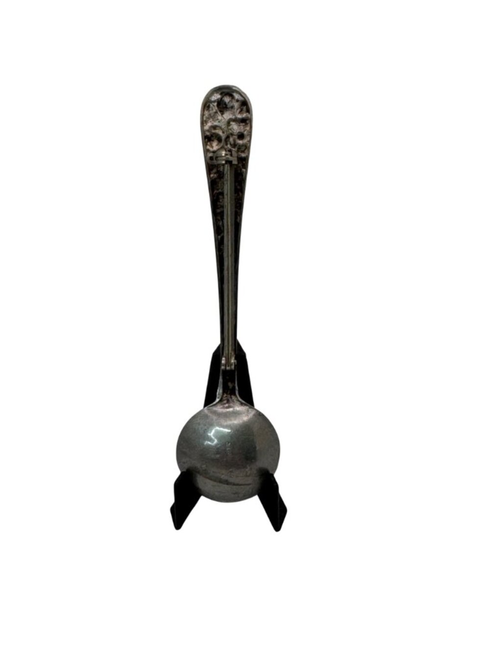 Steiff Repousse Rose Sterling Silver Spoon Floral Pattern Brooch 4.71g 3" Ladle - Picture 3 of 11